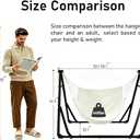 2-in-1 Hammock Chair with Stand for Adults, Portable Hammock with Collapsible Steel Frame, Adjustable Folding Design for Outdoor & Indoor Use, Patio, Camping, Travel, Supports 440 LBS