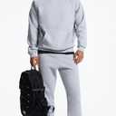 Men's Sweatpants Lounge Cotton Casual Sweat Pants Straight Leg Open Bottom Joggers with Pockets (Large, Pale Heather)