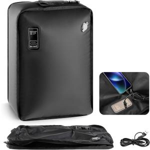 Travel Vacuum Bag(Built-in Electric Vacuum Pump), 28L Vacuum Bags for Travel, USB-C Powered, One-Touch Automatic Vacuum Suctions, IP67 Waterproof(43L)