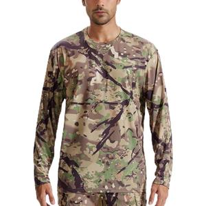 Tongcamo Camo Hunting Shirts for Men Long Sleeves Crewneck Quick Dry UPF 50+ Hiking Fishing Shirt, Large