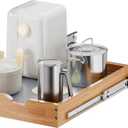 OCG Pull Out Cabinet Organizer 20"W x 21"D, Slide Out Wood Drawer Shelf, Pull Out Shelves for Base Cabinet Organization in Kitchen, Pantry, Bathroom