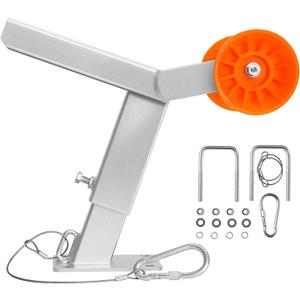 VEVOR Boat Trailer Winch Stand with Roller, Adjustable Height 14.3-21.6 Inches, Boat Winch Mount with U-Bolts for 2-3 Inches W x 3-4 Inches H Trailer Tongue, Fit for Jet Ski, Sailboat, Speedboat