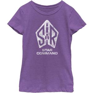Disney Girls Pixar Lightyear Star Command Girls Short Sleeve Tee Shirt (Medium, Purple Berry)