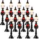 Baquler 12 Pcs Christmas Lamp Posts Christmas Village Accessories Miniature Fairy Street Lamps Decorative Uptown Mini Street Lights Pathway Lantern for Xmas Holiday Decoration DIY Craft(Modern)