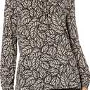 NIC+ZOE Women's Lacy Leaves Top (Black Multi)