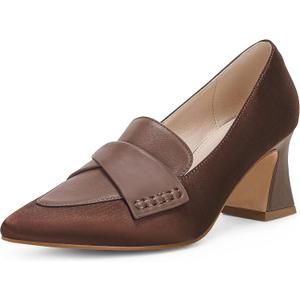 Women's Chunky Block Low Heels Pumps Stitching Retro Work Office Dress Shoes, Size 7