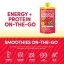 Designer Wellness Energy Smoothie, Real Fruit, 100mg Natural Caffeine, 5g Protein, Low Carb, Zero Added Sugar, Gluten-Free, Strawberry Watermelon, 12 Count