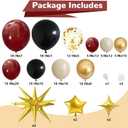 Black Burgundy Gold Balloons Arch Kit Maroon Red Burgundy Black Sand White Metallic Gold Confetti Balloons Explosion Star Balloon for Graduation Prom Anniversary Wine Birthday Party Decoration