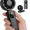 Aecooly Mighty Portable Handheld Fan | 20H Max Cooling Time | 3 Flexible Modes | 5 Speeds Wind | Battery Level Display | USB Rechargeable Mini Personal Battery Powered, Gifts for Women, Travel -Black