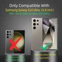 for Samsuung Galaxy S24 Ultra Magnetic Case [Compatible with MagSafe] with Camera Cover & Magnetic Ring Kickstand, Military Grade Heavy Duty Case for Samsung S24 Ultra 6.8'', Green