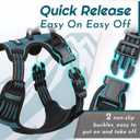Eagloo Dog Harness Medium Sized Dog, No Pull Service Vest with Reflective Strips and Control Handle, Adjustable and Comfortable for Easy Walking, No Choke Pet Harness with 2 Metal Rings, Dark Green, M