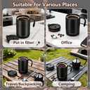 Camping Pour Over Coffee Maker Set- 16oz Portable Single Serve Maker with Reusable Filter Kit for Camping,Stainless Steel Coffee Maker for Travel,Backpacking,Office & Home & Outdoor Use