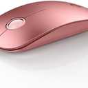 RAPIQUE Bluetooth Wireless Mouse - (BT5.1+USB) Dual Connectivity, Quiet Click, Low Power, and 1600 DPI, Portable Cordless Mouse for Mac, Laptop, MacBook Pro/Air, iPad (Rose Gold)