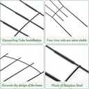 4 Pack 32'' Black Metal Plant Trellis Indoor/Outdoor, Fan Shape, Stainless Steel, Modern Style, Easy Assembly