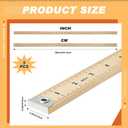 Hoteam 5 Pcs Heavy Duty Wooden Yardstick 36 Inches Natural Wood Yard Stick Ruler with Hang Hole Metal Tips 1/4-inch-thick Yardstick Ruler Metal Ends Meter Stick Clothing Measuring Home Office