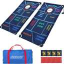 Portable Cornhole Set PVC Framed Corn Holes Outdoor Game Set with 2 Cornhole Boards, 8 Cornhole Bean Bags and Carrying Case, Camping Games Indoor Outdoor for Kids and Adults, Travel Camping Accessory