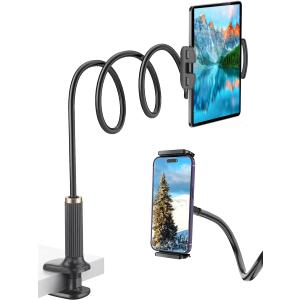 Niumowa Gooseneck Tablet Holder - Flexible Tablet Stand, Tablet Holder,Cell Phone Holder,Cell Stand, Flexible Adjustable Arm in Bed for/Mobile Phone/Switch/etc, 98 cm Total Length (Black)
