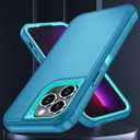 SunStory Compatible with iPhone 13 Pro Case with HD Screen Protector, 3-Layer Heavy Duty Full-Body Cover,3 in 1 Hybrid Protective Case for iPhone 13 Pro 6.1", LakeSkyBlue