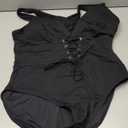 SHAPELLX Women One Piece Swimsuits Tummy Control Bathing Suits Push Up Slimming Swimwear with Built-in Bra V Neck (3X-Large, A1-black)