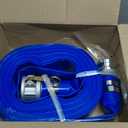1.5" x 50 Ft Discharge Hose, Heavy Duty PVC Lay Flat Water Backwash Hose,Durable Pool Drain Hose with Aluminum CE Fittings for Water Pump And Filters
