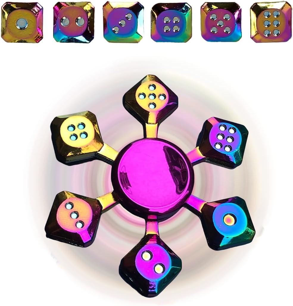 2 x Fidget Spinner, RizzRosa Metal Fidget Spinner for Party Favors,Upgrad Luminous Stickers Fidget Spinners, Suitable for Travel, Friends Gathering, Decompression, Desktop Games,Noctilucent (Silver)