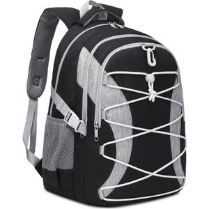 BLUEFAIRY Middle High School Backpack for Boys Girls Large Bookbag with Laptop Compartment Back to School Book Bags for Teens Teenagers Mochilas Escolares para Nios Nias (Black/Gray, Solid)