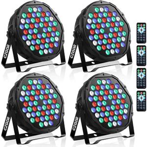 54 LED Stage Lights for Parties, 54W RGBW Par Light with Remote & DMX Mode