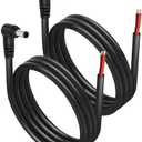 SinLoon 2 Pack DC5521 Power Pigtails Cable, 12V 90 Degree DC 5.5mm x 2.1mm Male Plug to Bare Wire Open End Power Supply Repair Cord 16AWG, for Monitors, LED Strip Light, Security Camera (3.3FT)
