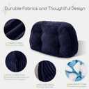 HIGOGOGO Lumbar Support Pillow for Recliner Chair/Accent Chair/Couch/Office Chair, Tufted Corduroy Back Support Cushion for Elderly, Recliner Cushions for Back Rest, Pain Relief, Reading, Navy