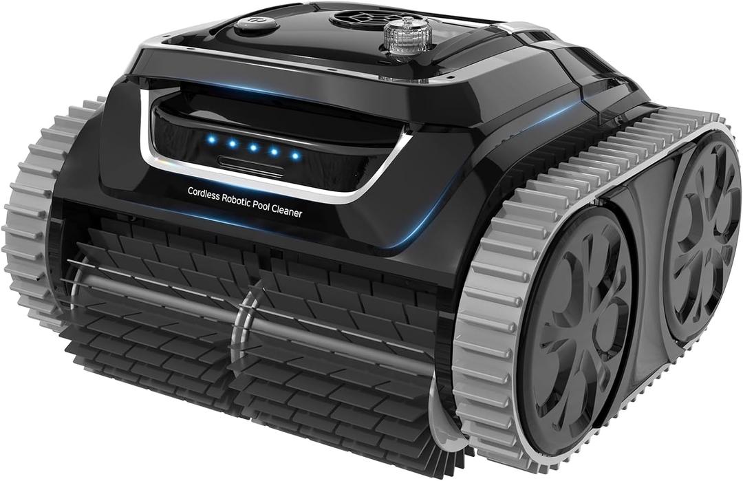 WYBOT S1 SE Cordless APP Robotic Pool Cleaner with Wall Climbing, 7 Cleaning Modes, 2.5H Fast Charge, Automatic Pool Vacuum Robot Lasts 150 Mins, Smart Navigation, Powerful Suction for Inground Pools (Black)