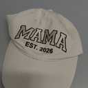 Mama EST 2026 Hat, Mother's Day Birthday Gifts for New Mom, Adjustable Embroidered Mama Baseball Cap for Women (Beige, M)