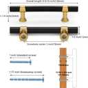 Haliwu 10 Pack Black Cabinet Pulls Black&Gold Cabinet Handles, Barrel Gold Dresser Drawer Pulls for Kitchen Hardware,3 inch (Hole Center Spacing76mm (3 inch))