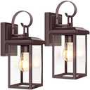 BesLowe 2-Pack Outdoor Wall Light Fixtures, Exterior Lighting Fixtures Wall Mount, Waterproof Porch Lights Outdoor Wall Sconces Lanterns, Modern Outside Lights for House Front Door Garage, Brown