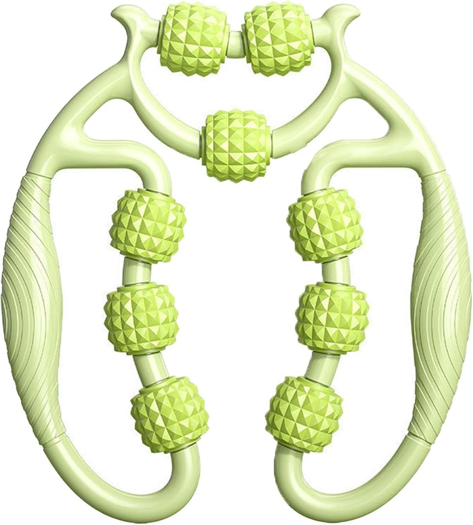 Relajador De Piernas Manual, Meridian Massage Roller for Calf,Leg Massager Roller9 Wheel Circular Leg Clamp, Leg Roller Massage Tool, Multipurpose Massage Tools (9 Rollers (Large)