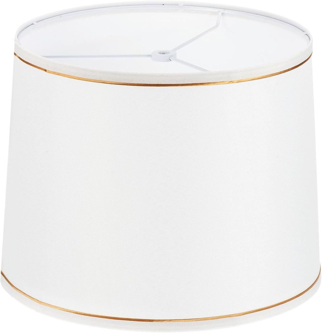 PATIKIL Lamp shades for Table Lamps 11.4" Top x 12.6" Bottom x 9.8" High Drum Lamp shades for Floor Lamps Medium Linen Lampshade Easy Assembly for Lamp Replacement, White