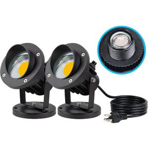 SUNVIE 20W Spot Lights Outdoor with Photocell Sensor, Dusk to Dawn LED Landscape Spotlights, Waterproof 120V 2000LM 3000K Landscape Lighting for Yard Flag Tree Garden 6 FT US 3-Plug in Cord, 2 Pack (Warm White)