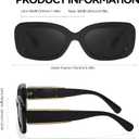 LVIOE Polarized Rectangle Sunglasses for Women Men Trendy Retro Fashion Sun Glasses UV400 Protection.