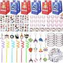 3 Packs Of Cups
2 Packs Of Keychains
1 Pack Of Rubber Bands
2 Pack Of Fingerprint Pads
Lots Of Cocktail Straws
2 Packs Of Stickers