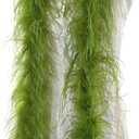 Soarer Green Ostrich Feather Boa - 2Yards 1Ply Long Boas for Party,Home Decor,DIY Craft Sewing(Lime Green)