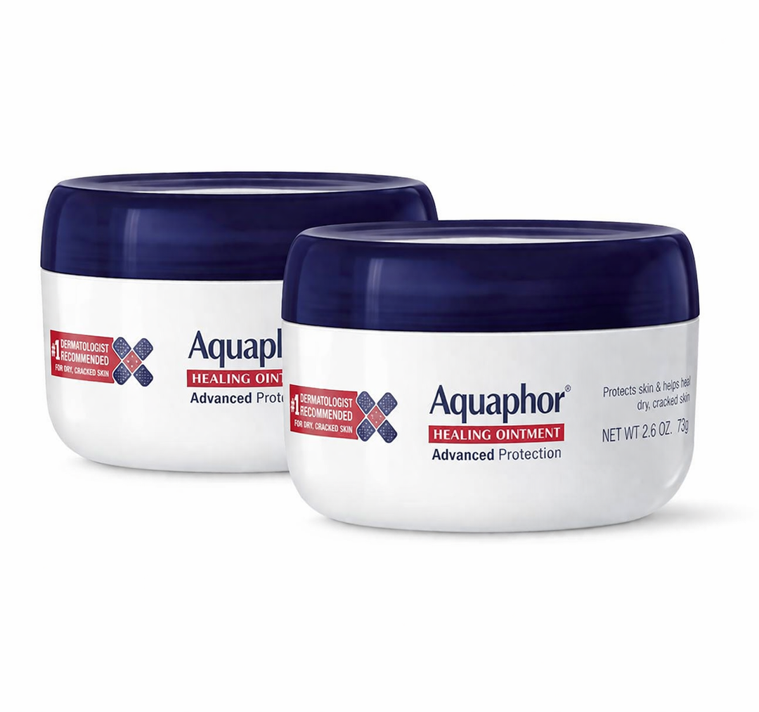 Aquaphor Healing Ointment - Skin Protectant for Dry Cracked Skin - Hands, Heels, Elbows - 2.8 oz Jar (Pack of 2)