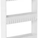 Slim Rolling Storage Cart - 5-Tier Utility Cart with Wheels for Bathroom, Kitchen, and Laundry Room - Bathroom Shelves by Lavish Home (White)