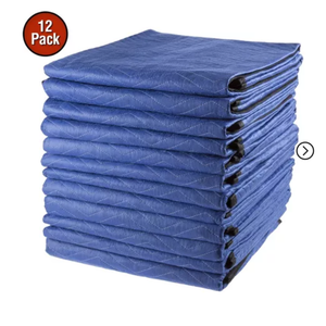 Stalwart 12-Pack 80x73-Inch Moving Blankets, Blue