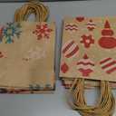 JOYIN 24 PCS Christmas Kraft Gift Bags for Present Wrapping, Holiday Paper Goody Gift Treat Candy Bags for Xmas Decor Supplies Classrooms Wedding and Party Favors (9" x 7.3" x 3.3") (Brown)