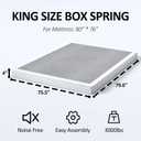 YORMDMO 4 Inch King Box Springs, Low Profile Box Spring Only for King Bed, Heavy Duty Metal Mattress Foundation with Fabric Cover, Easy Assembly, Noise-Free