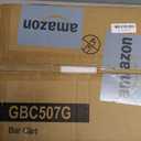 3 Tier Bar Cart Gold, Stylish Rolling Bar Cart, Gold Wine Cart with Wheels, Small Beverage cart, Metal Bar Carts Home, Liquor Cart with Glass Holders & Wine Rack for Kitchen Living Room GBC507G