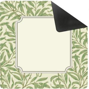 Green Leaf Mahjong Mat for Table 31.5 X 31.5 in, Gifts for Mahjong Players, Vintage Green Botanical Anti-Slip Table Cover Tablecloth for Poker Board Card Tile Game Dominoes