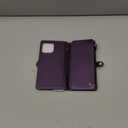 Defencase Compatible with iPhone 14 Pro Max Case Wallet with RFID Blocking Card Holder for Women Men, PU Leather Magnetic Snap Flip Zipper Strap Wallet Phone Case Fit for iPhone 14 Pro Max 6.7, Purple