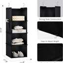 YOUDENOVA Hanging Closet Organizer, 4-Shelf Closet Hanging Storage Shelves, Black