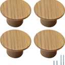 4 Packround Minimalist and High-End Chinese-Style Cabinet Door Handles Cabinet Drawer Pulls Single-Hole Wardrobe Knobs Wooden Door