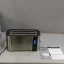 Elite Gourmet ECT4400B# Long Slot 4 Slice Toaster, Countdown Timer, 6 Toast Setting, Defrost, Cancel Function, Built-in Warming Rack, Extra Wide Slots for Bagel Waffle, Stainless Steel